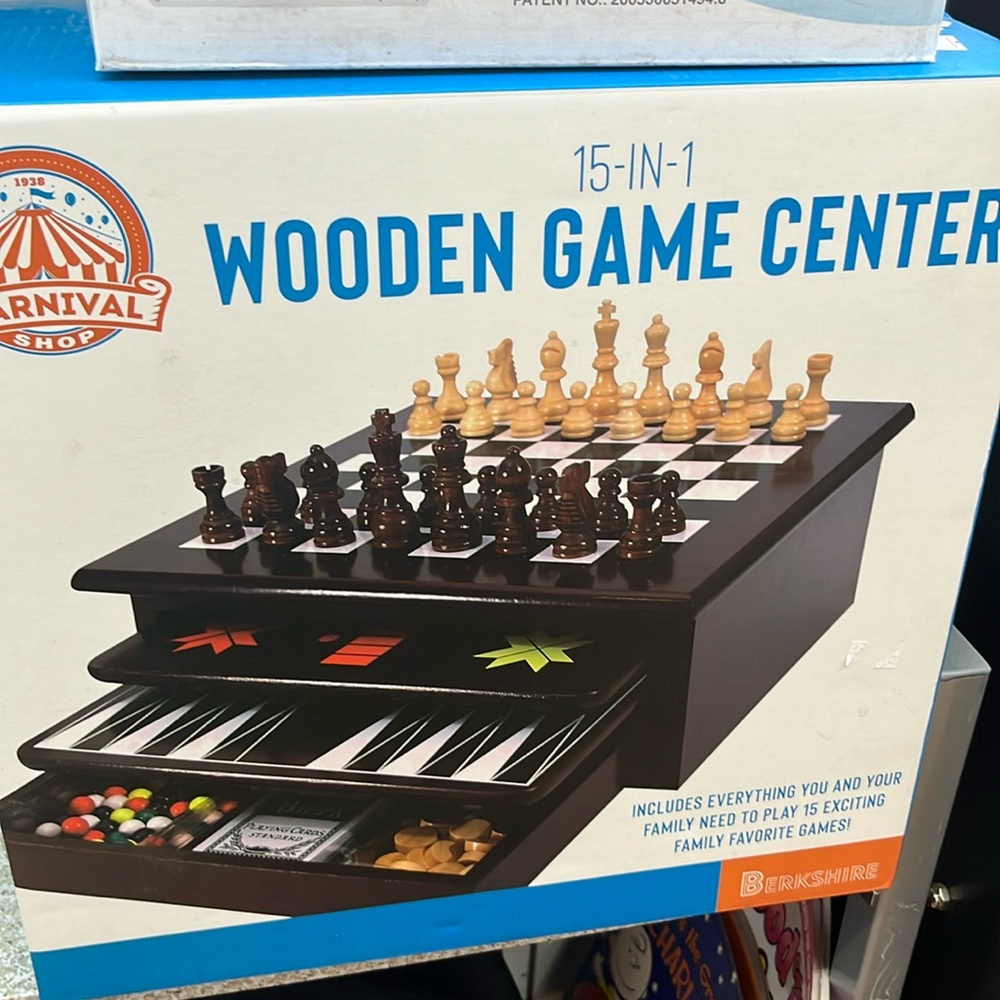 Wooden Game Center with 15 games